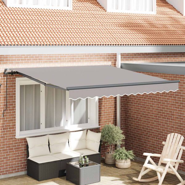 vidaXL Sklopná markíza Svetlosivá 350 x 250 cm Polyester a hliník