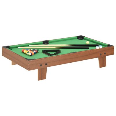 vidaXL 3-stopový mini gulečníkový stôl hnedý a zelený 92x52x19 cm