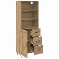 vidaXL Highboard 2 ks Remeselný dub 69,5 x 34 x 180 cm