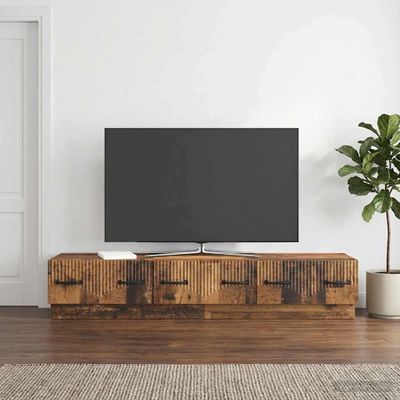 vidaXL TV skrinka Staré drevo 147 x 34,5 x 27 cm Kompozitné drevo