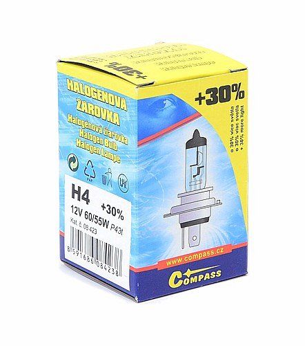 Žiarovka 12V H4  60/55W P43t box FLASH +30%