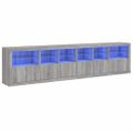 vidaXL Komoda s LED svetlami sivá sonoma 283x37x67 cm