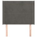 vidaXL Čelo postele so záhybmi tmavosivé 83x16x118/128 cm zamat