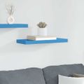 vidaXL Plávajúca nástenná polica, modrá 60x23,5x3,8 cm, MDF