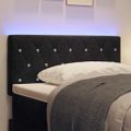 vidaXL LED hlavová doska s LED pásikmi Čierny 100 cm Zamat