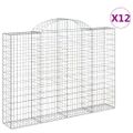 vidaXL Oblúkové gabionové koše 12 ks 200x30x140/160 cm pozink. železo