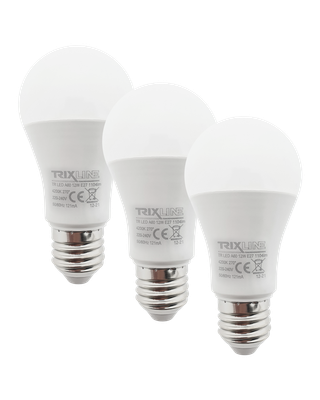 LED žiarovka Trixline 12W A60 E27 neutrálna biela 3 PACK
