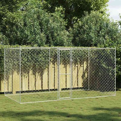 vidaXL Klietka pre psa Strieborná 400 x 200 x 200 cm Pozinkovaná oceľ