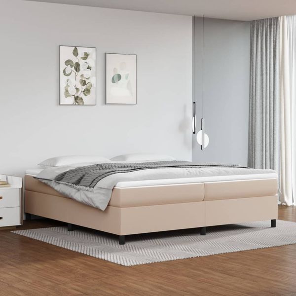 vidaXL Posteľný rám s boxspringom kapučínový 200x200 cm umelá koža