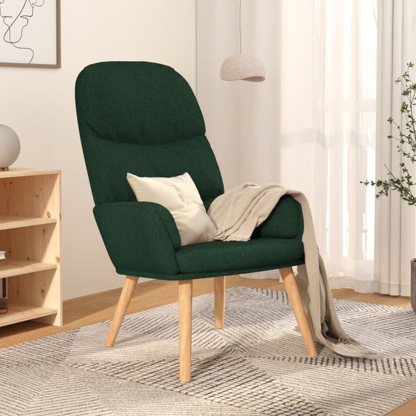 vidaXL Relaxačné kreslo tmavozelené látkové