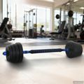 vidaXL 2-v-1 set činiek a činky 30 kg Čierna a modrá