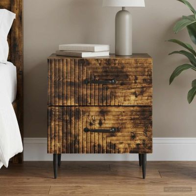 vidaXL Nočný stolík Dymový dub 43 x 34,5 x 47,5 cm Kompozitné drevo