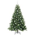vidaXL Umelý vianočný stromček s 300 LED-i Zelená 180 cm PE a PVC