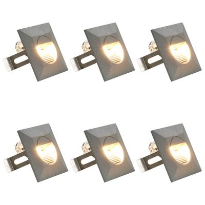 vidaXL Vonkajšie nástenné LED svetlá 6 ks, 2 W, strieborné, štvorcové