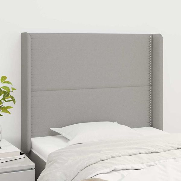 vidaXL Čelo postele so záhybmi bledosivé 83x16x118/128 cm látka