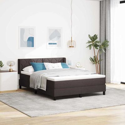 vidaXL Posteľ s pružinovým rámom Tmavohnedá 190 x 140 cm látka