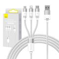 Kábel USB 3v1 Baseus série StarSpeed, USB-C + Micro + Lightning 3,5A, 1,2 m (biely)