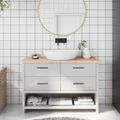 vidaXL Kúpeľňová doska 120x30x(2-4) cm neošetrený masív