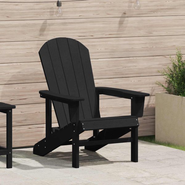 vidaXL Adirondack stolička Čierna 82 x 74 x 92 cm HDPE