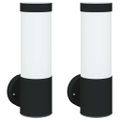 vidaXL Exteriérové nástenné svietidlo 2 ks Čierna 12 x 8,5 x 27 cm