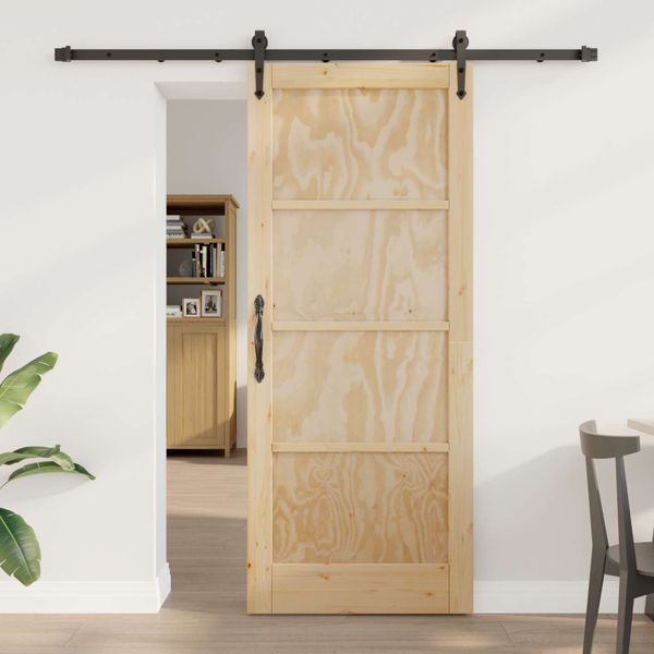 vidaXL Posuvné dvere ORKDAL Prírodná a čierna 83 x 202 cm