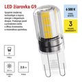 LED žiarovka Classic JC / G9 / 2,5 W (32 W) / 350 lm / Studená biela