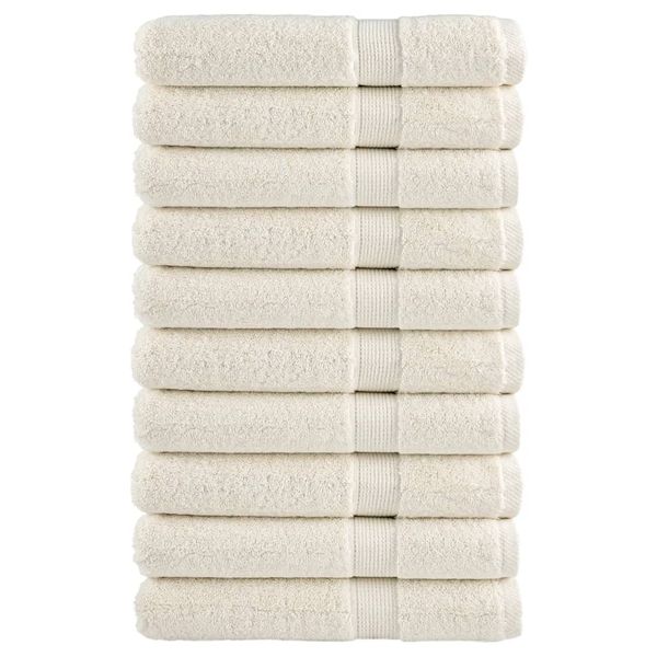 vidaXL Prémiové uteráky SOLUND 10 ks krémové 100x200cm 600 g/m2