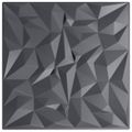 vidaXL Nástenné panely 12 ks 50 x 50 cm Amethyst Šedý XPS Pena
