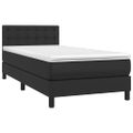 vidaXL Boxspring posteľ s matracom a LED čierna 80x200 cm umelá koža