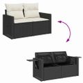 vidaXL Súprava záhradných pohoviek 11 ks Čierna a krémová polyratan