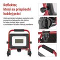 LED reflektor ELION 50W, červeno-čierny, IP65, 8000 lm, neutrálna biela