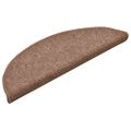 vidaXL Schodové rohože 30 ks 56x17x3 cm hnedé polkruhové