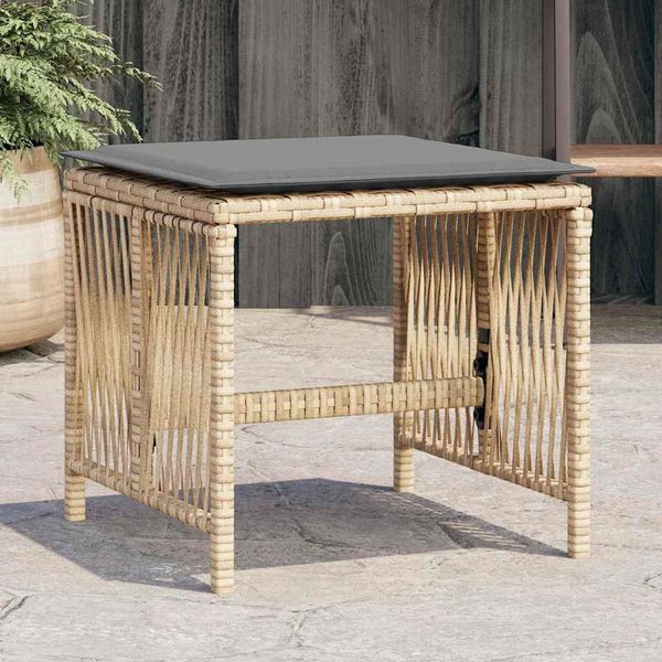 vidaXL Záhradné taburetky vankúše 4ks mix béžovej 41x41x36cm polyratan