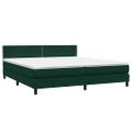 vidaXL Box Spring Posteľ s matracom a LED Tmavo zelená 200x210 cm Zamat