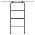 vidaXL Posuvné dvere s kovaním ESG sklo a hliník 90x205 cm