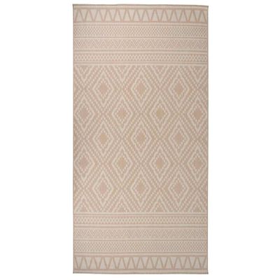 vidaXL Vonkajší koberec s plochým tkaním 100x200 cm hnedý pruhovaný