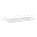 vidaXL Prídavné police 8ks, lesklé biele 40x20x1,5cm, kompozitné drevo
