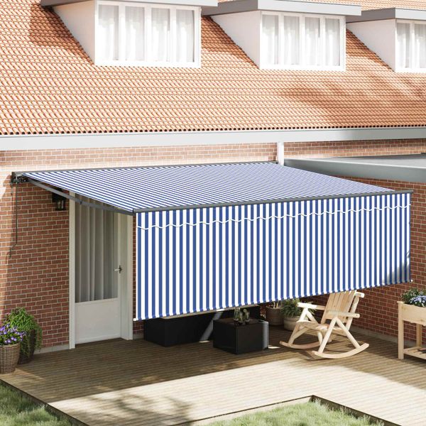 vidaXL Zatemniteľná markíza Modrá a biela 400 × 300 cm