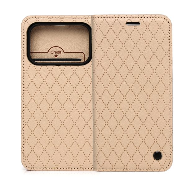 Puzdro Smart Caro pre Honor 600 / Honor 600 Pro béžové