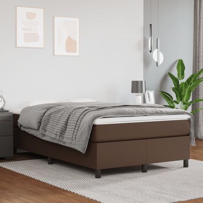 vidaXL Posteľný rám s boxspringom hnedý 120x200 cm umelá koža