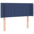 vidaXL Čelo postele s LED modré 103x16x78/88 cm látka