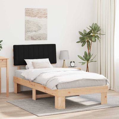 vidaXL Rám postele s čalúneným čelom Čierna 100 x 200 cm