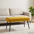 vidaXL Lavica s gombíkovým prešívaním Žltá 80 x 40 x 46 cm Zamat