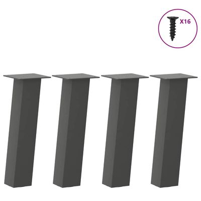 vidaXL Nohy ku konferenčnému stolíku 4 ks antracitové 42 cm oceľové