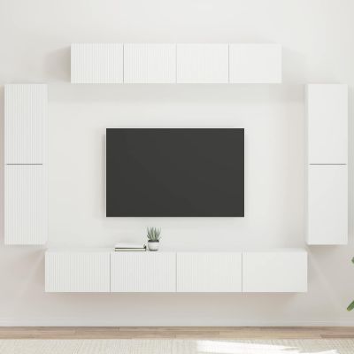 vidaXL TV skrinka 8 ks Biela