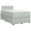 vidaXL Posteľ boxspring s matracom Svetlosivá 120 x 200 cm Zamat