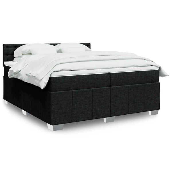 vidaXL Boxspring posteľ s matracom čierna 200x200 cm látka
