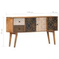 vidaXL Komoda s tlačeným vzorom 130x30x70 cm masívne mangovníkové drevo