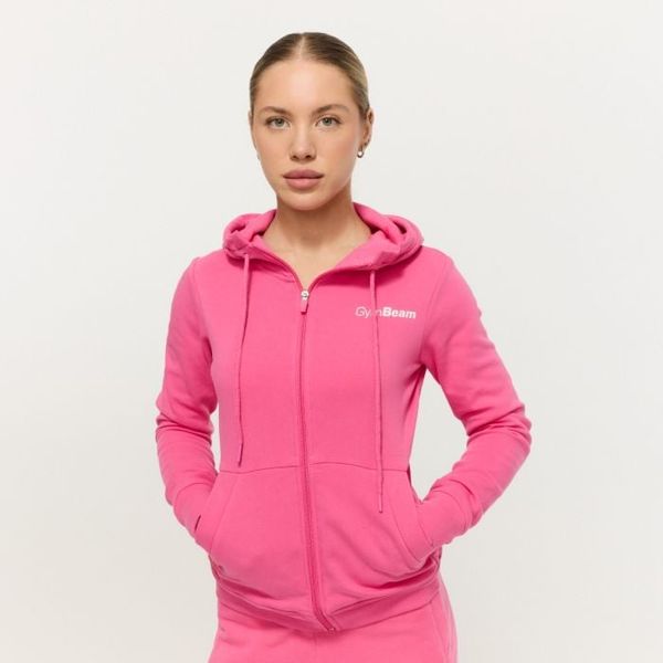 Dámska mikina so zipsom Limitless Dragonfruit - GymBeam, veľkosť XS