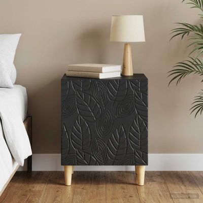 vidaXL Nočný stolík Čierna 43 x 34,5 x 50 cm Kompozitné drevo
